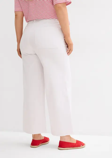 Wide leg jeans met high waist, cropped, bonprix