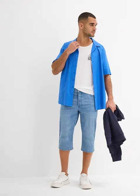 Lange stretch jeans bermuda, regular fit, bonprix