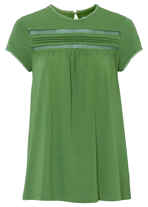 Katoenen shirt met kant, bonprix