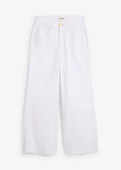 Wide leg jeans met high waist, cropped, bonprix