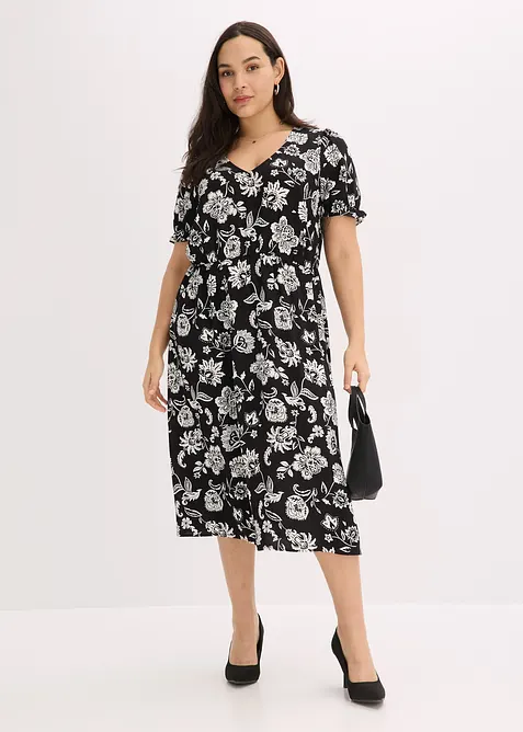 Gedessineerde midi jurk, bonprix