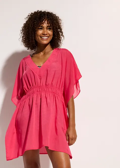 Transparante strandtuniek met V-hals, bonprix