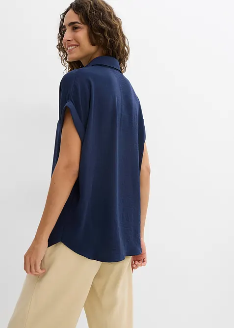 Blouse met korte mouw van gerecycled polyester, bonprix