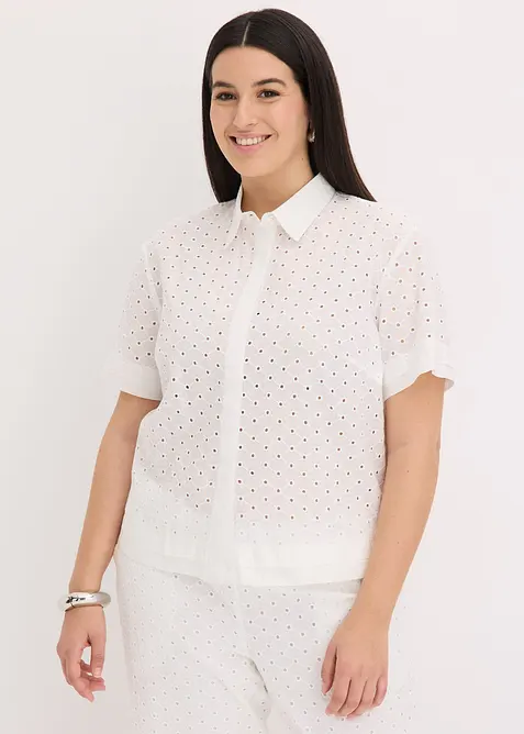 Blouse met broderie, bonprix