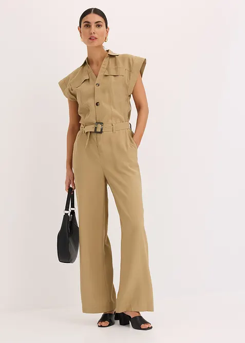 Viscose jumpsuit met riem, bonprix