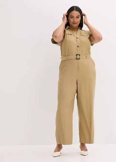 Viscose jumpsuit met riem, bonprix