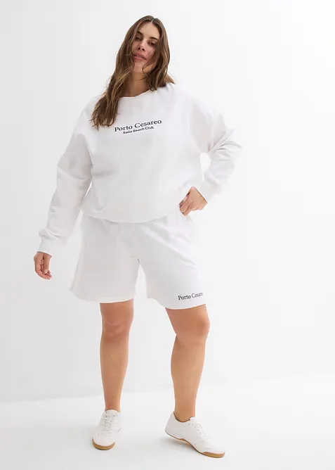Sweat short met borduursel, bonprix