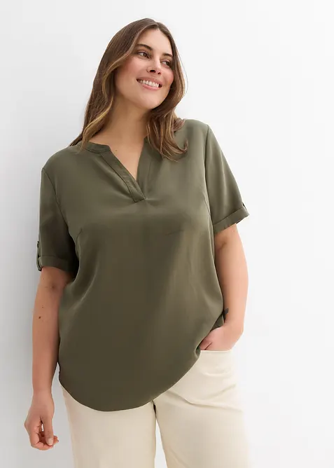 Blouse met korte mouwen van een soepele viscosemix, bonprix