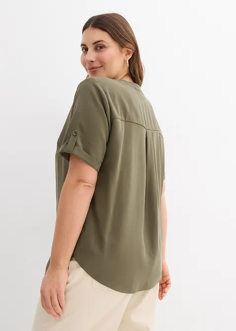 Blouse met korte mouwen van een soepele viscosemix, bonprix