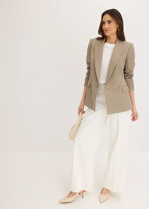 Blazer met lyocell in crincle-look, bonprix