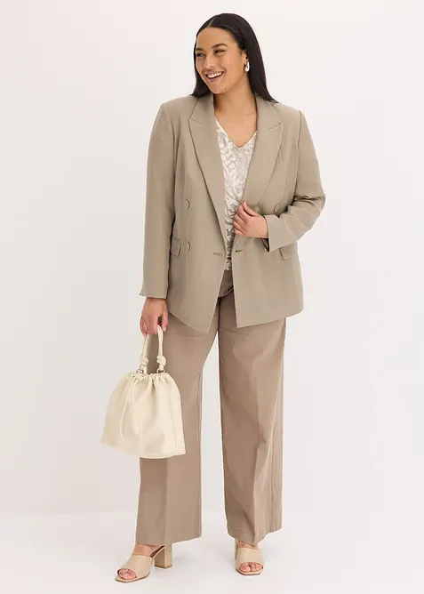 Blazer met lyocell in crincle-look, bonprix