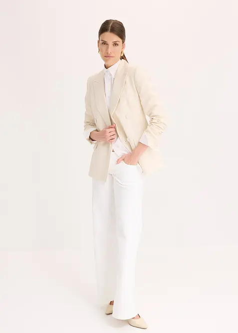 Blazer met lyocell in crincle-look, bonprix
