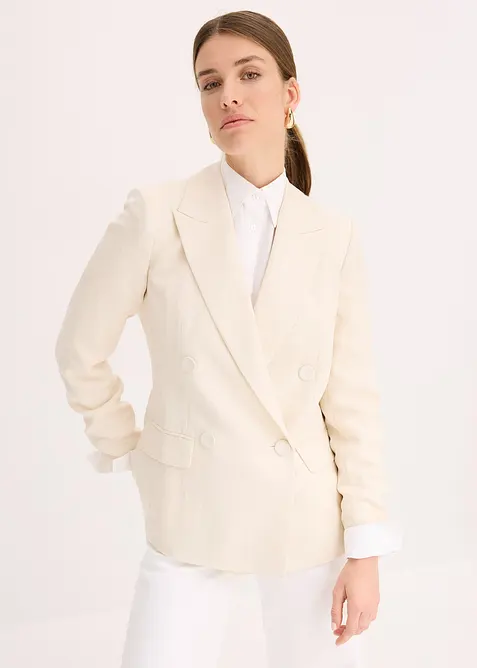 Blazer met lyocell in crincle-look, bonprix