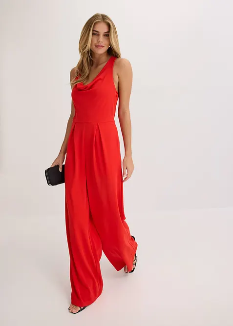 Jumpsuit met watervalhals, bonprix
