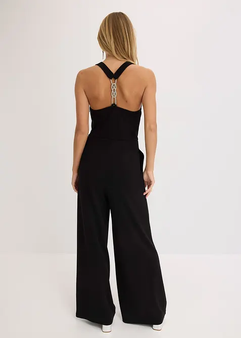 Jumpsuit met watervalhals, bonprix
