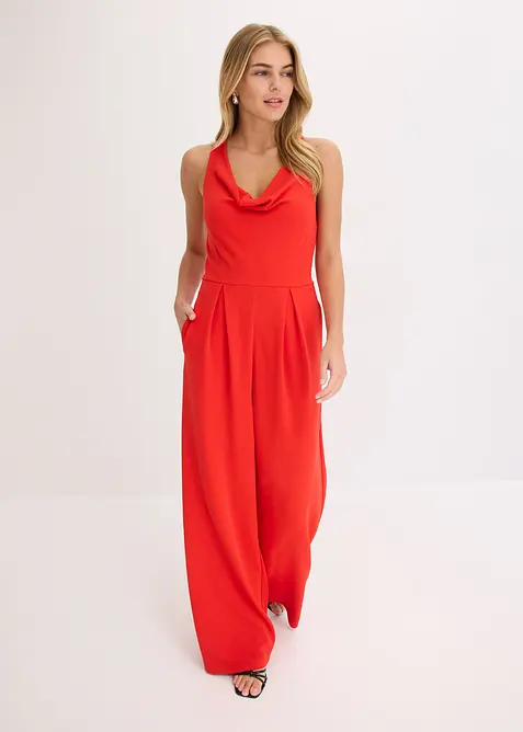 Jumpsuit met watervalhals, bonprix