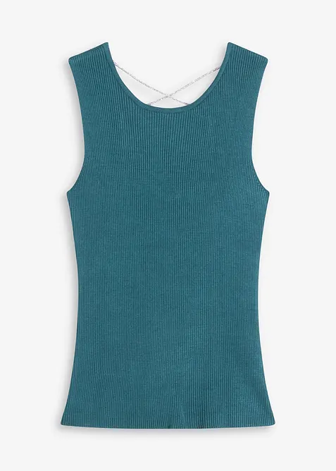 Gebreid shirt met glitterband, bonprix