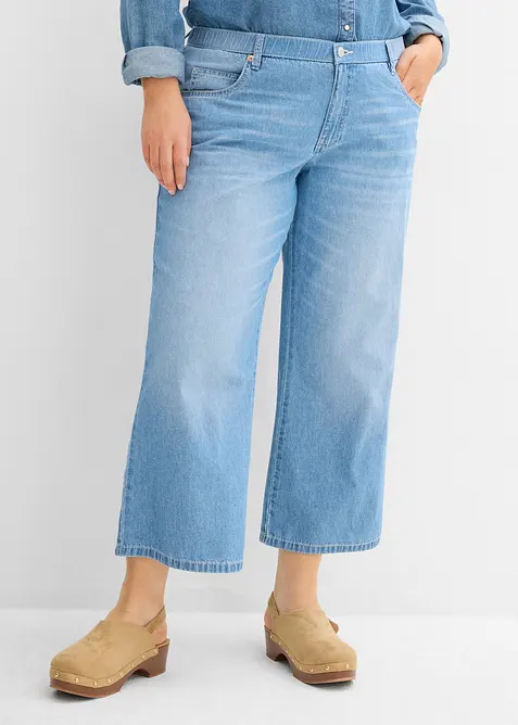 Straight jeans mid waist, low stretch cropped, bonprix