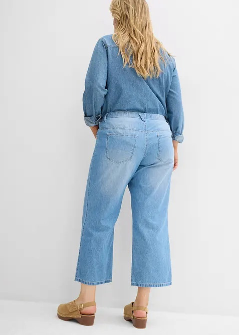 Straight jeans mid waist, low stretch cropped, bonprix