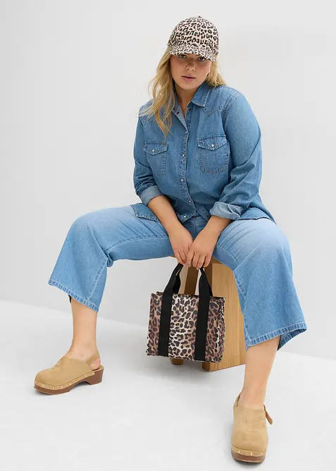 Straight jeans mid waist, low stretch cropped, bonprix