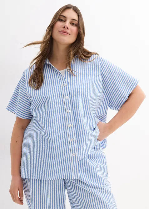 Blouse van seersucker, bonprix
