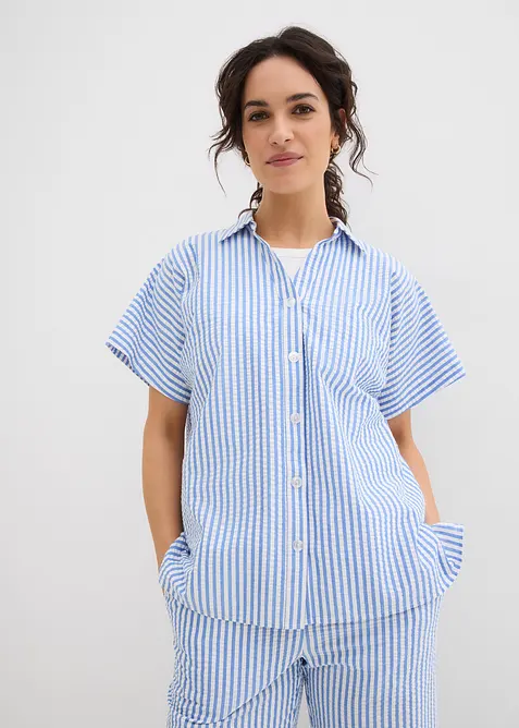 Blouse van seersucker, bonprix