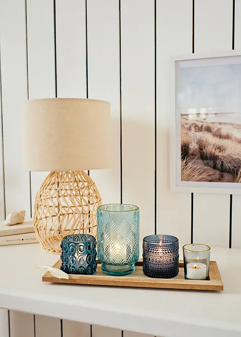 Kaarsentableau met 4 glazen theelichthouders, bonprix