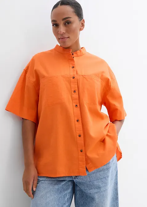 Overhemdblouse in een fijne viscosemix, bonprix
