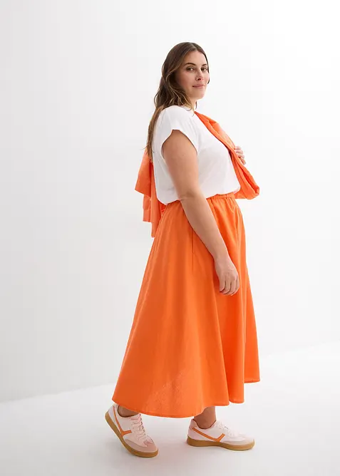 Midirok van een soepele linnenmix, bonprix