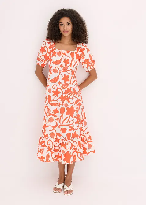 Midi jurk van puur biologisch katoen, bonprix