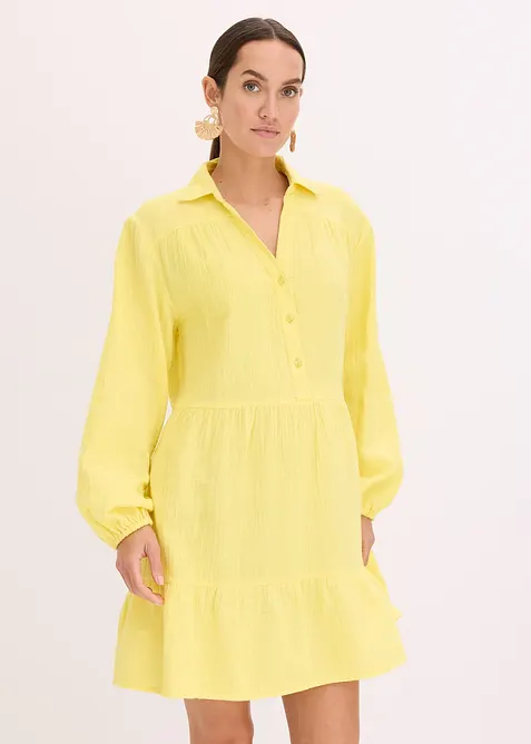 Korte strokenjurk van mousseline, bonprix