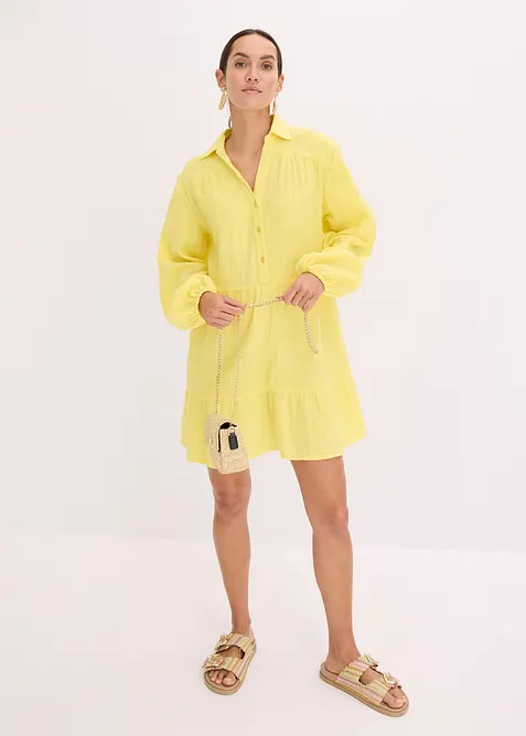 Korte strokenjurk van mousseline, bonprix