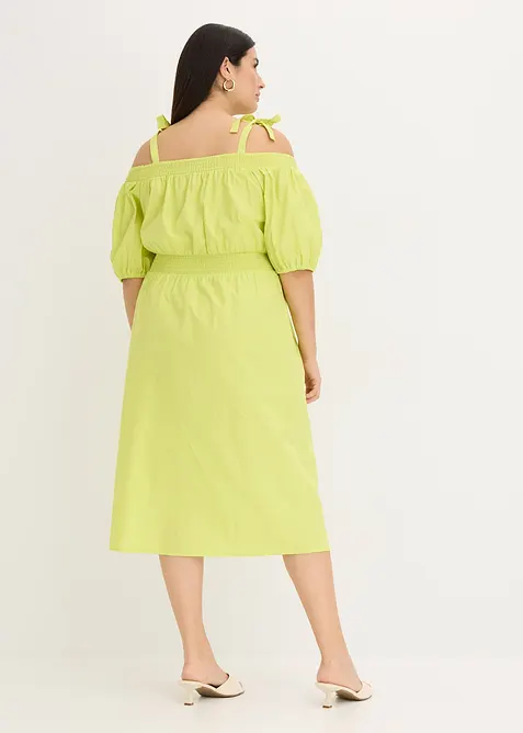 Off shoulder jurk van biologisch katoen, bonprix