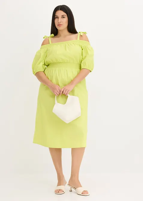 Off shoulder jurk van biologisch katoen, bonprix