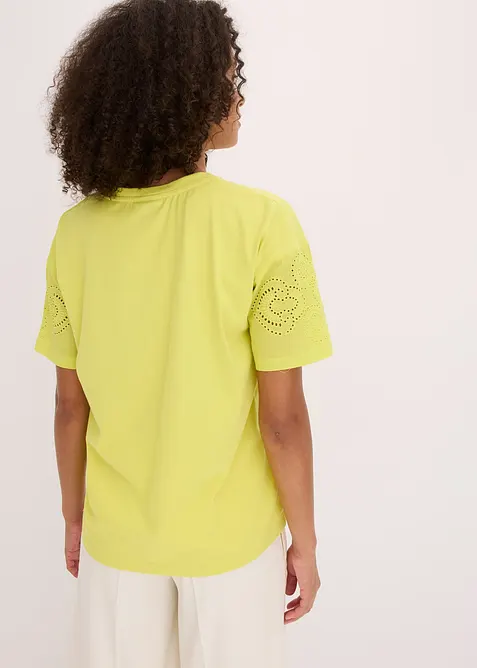 T-shirt met broderie anglaise, bonprix