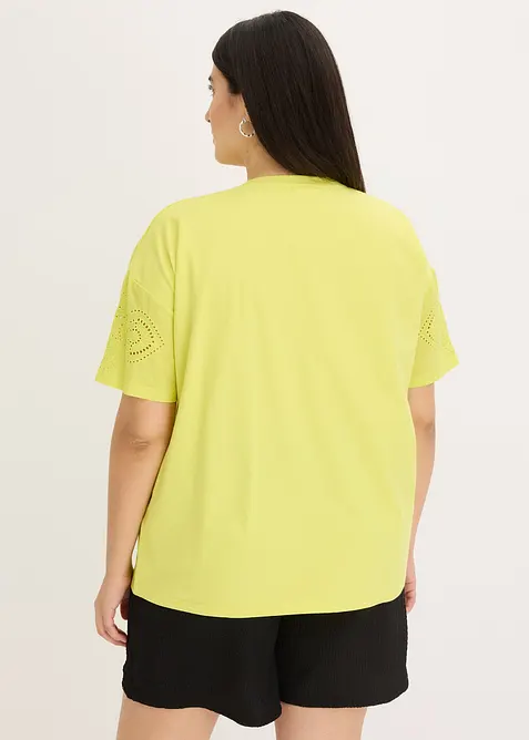 T-shirt met broderie anglaise, bonprix