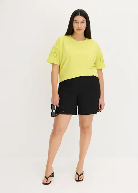 T-shirt met broderie anglaise, bonprix