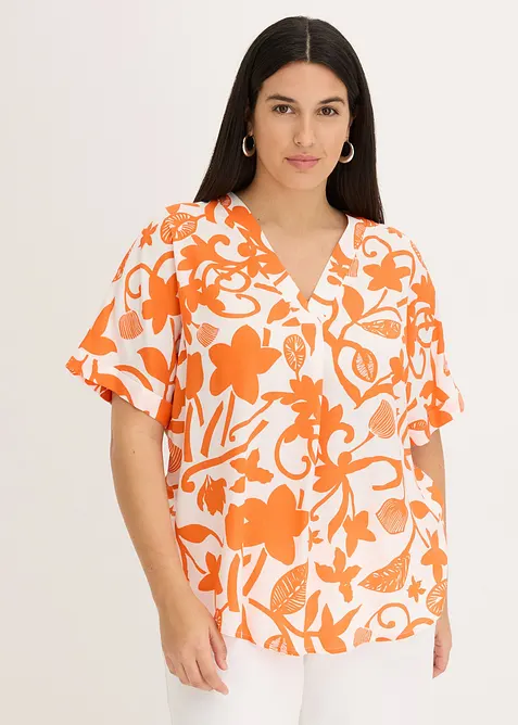 Gedessineerde tuniekblouse van soepele viscose, bonprix