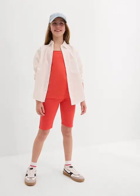 Spaghetti top met biologisch katoen (set van 3), bonprix