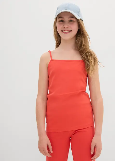 Spaghetti top met biologisch katoen (set van 3), bonprix