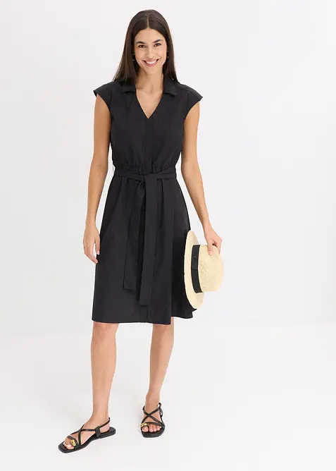 Jurk met strikceintuur, bonprix