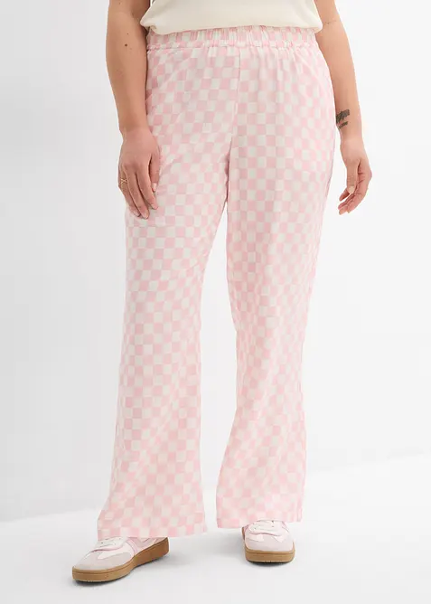 Geruite Marlene Dietrich broek van soepele viscose, bonprix