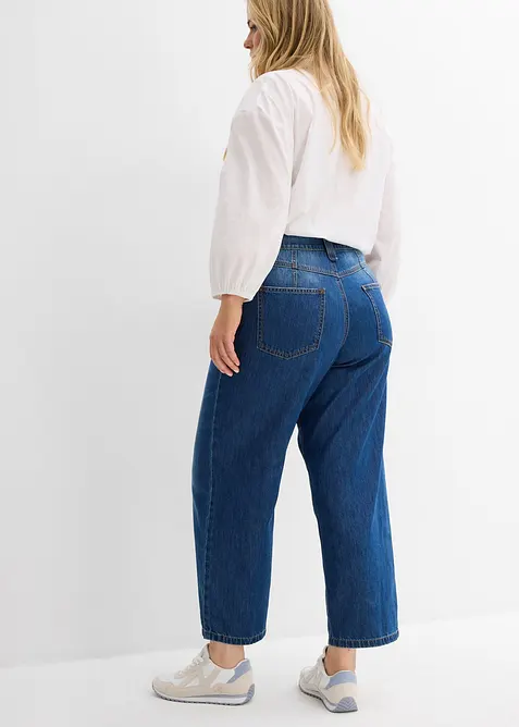 Baggy jeans mid waist super soft, cropped, bonprix