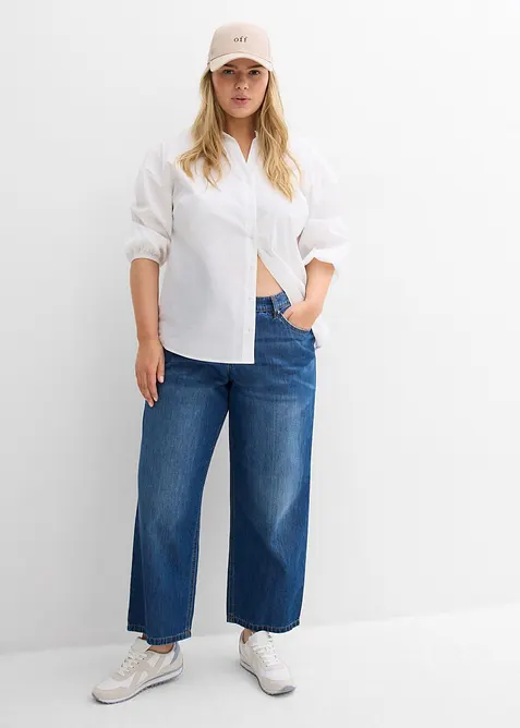Baggy jeans mid waist super soft, cropped, bonprix