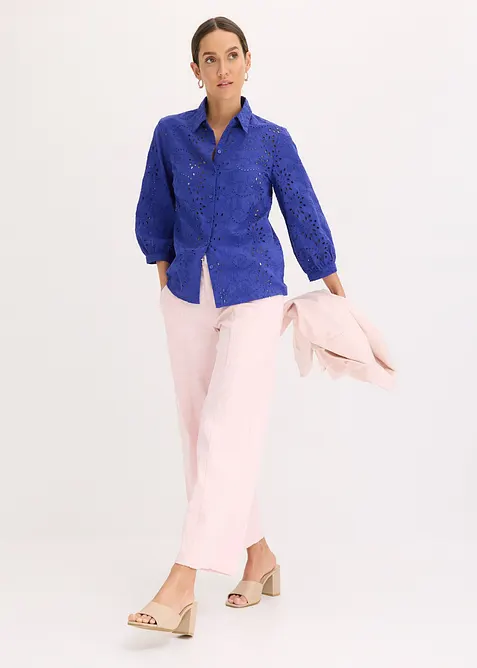 Blouse met broderie anglaise, bonprix