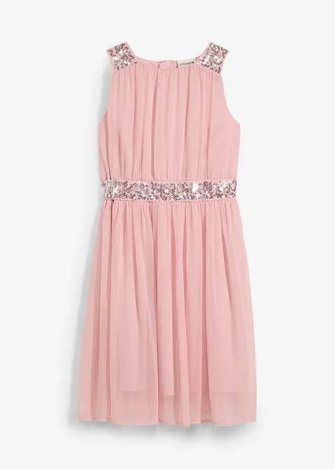 Chiffon meisjes jurk met paillettenband, bonprix
