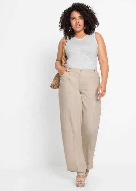 Palazzo broek in een luchtige linnenmix, bonprix