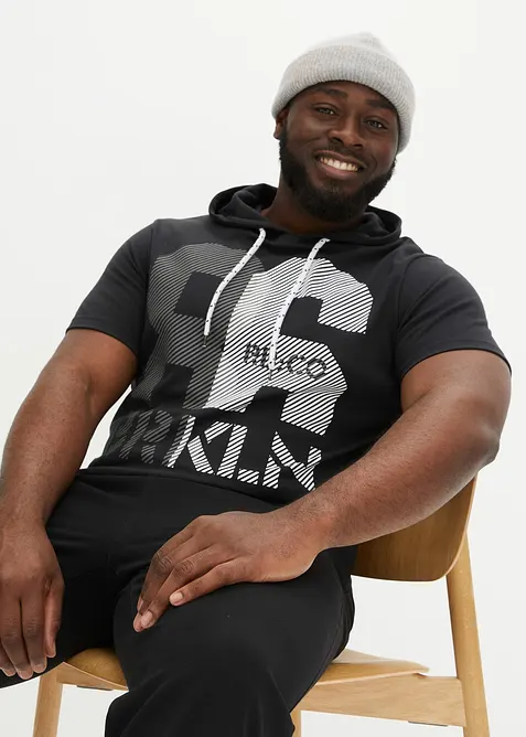 T-shirt met capuchon van dikke stof, bonprix