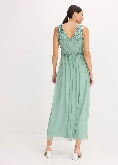 Maxi jurk met paillettenborduurwerk, bonprix