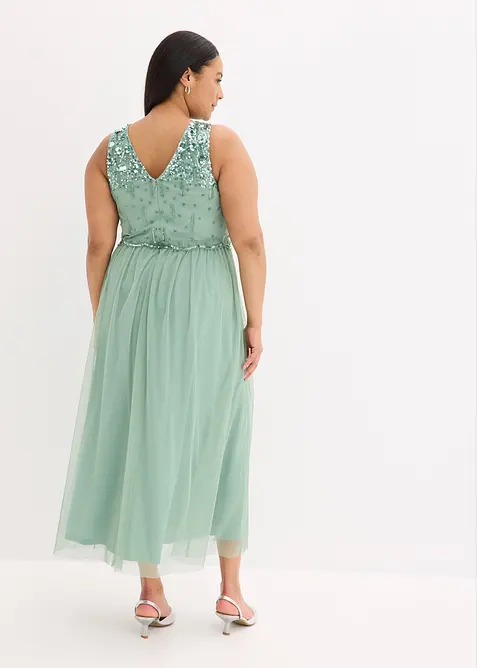 Maxi jurk met paillettenborduurwerk, bonprix